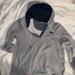 L.L. Bean Gray and Black Hooded Sweatshirt